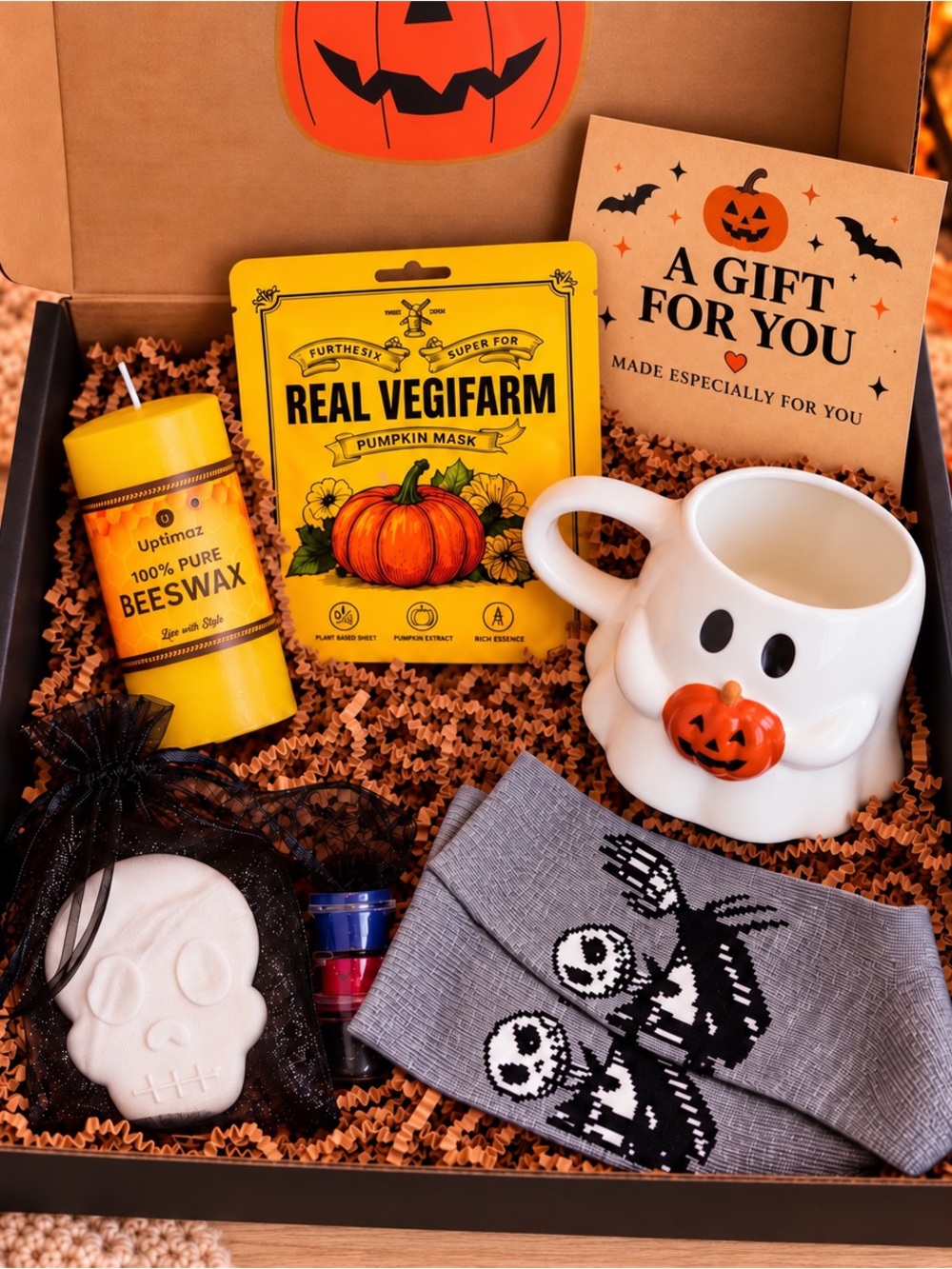 Halloween Gift Box Ghost Mug Socks Candle DIY Spooky Gift
